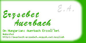 erzsebet auerbach business card